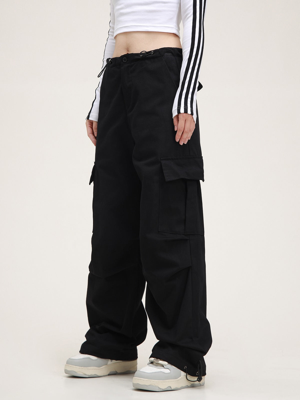 American straight drawstring cargo pants