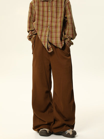 American retro solid color loose casual pants