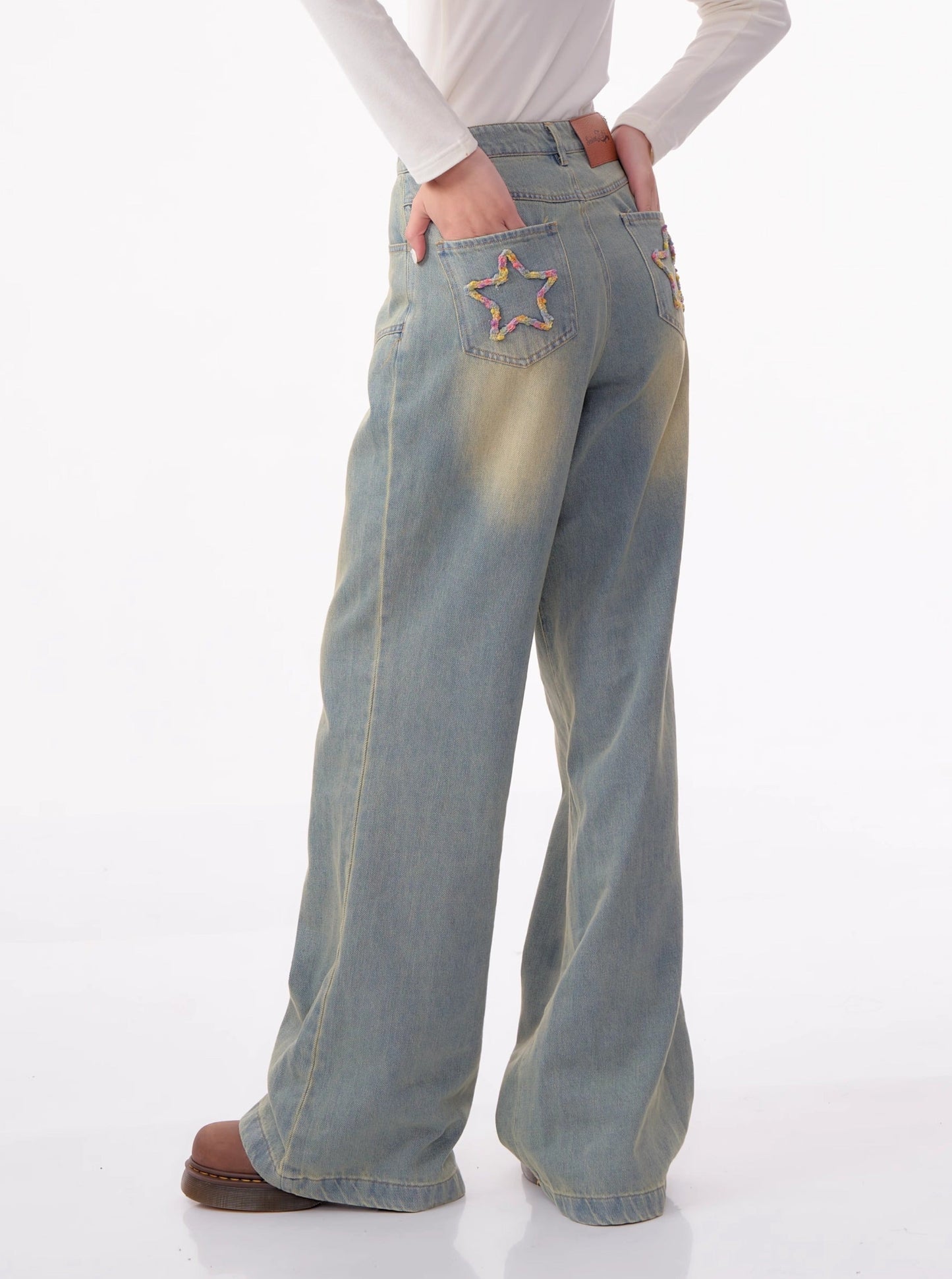 American high waist wide leg jeans pants