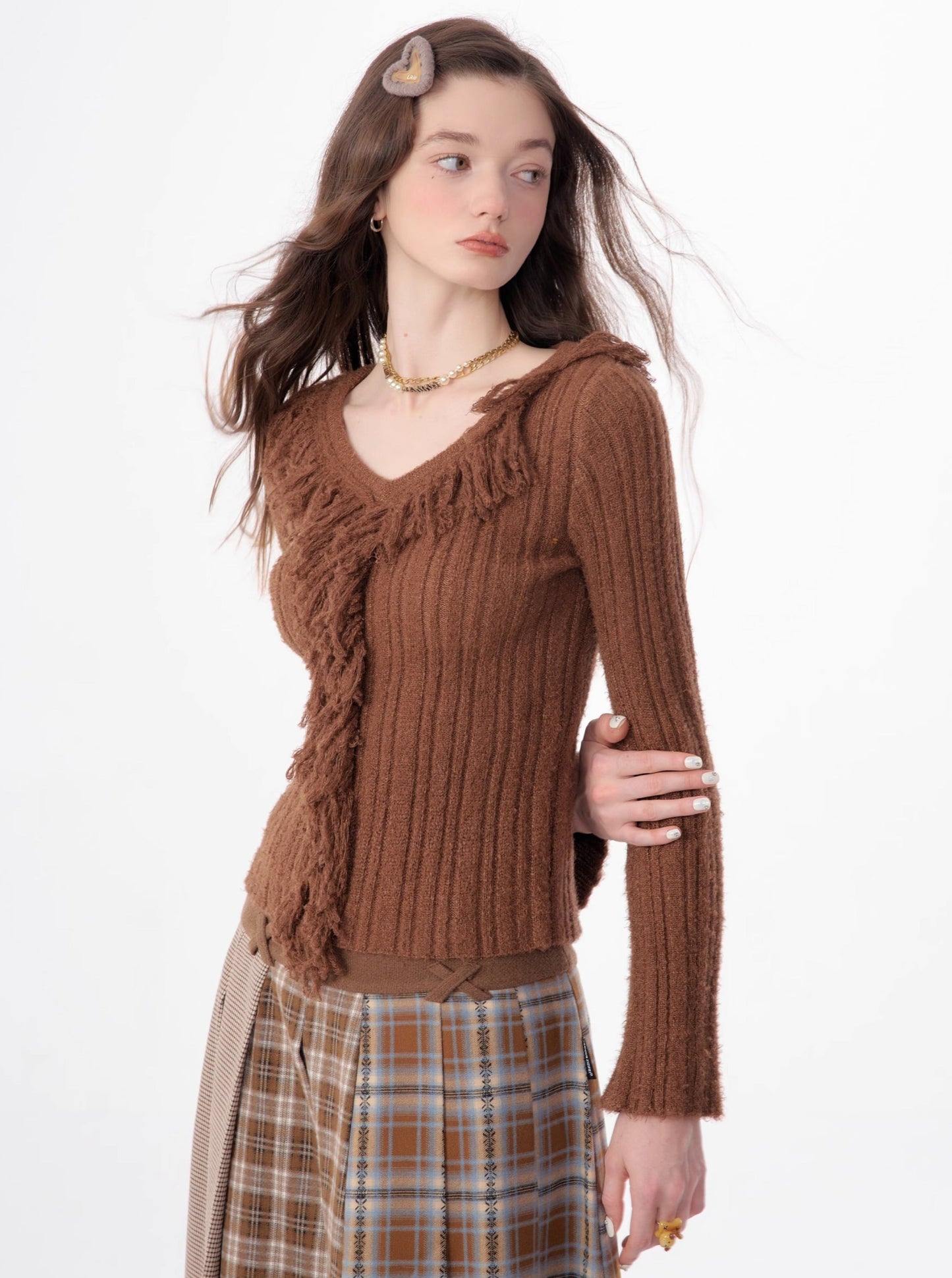 American slim V-neck sweater