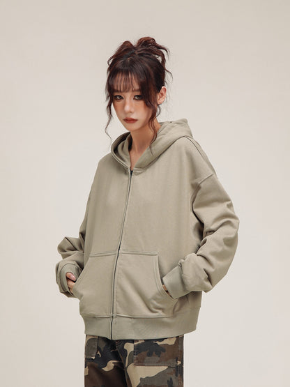 American cardigan hooded jacket