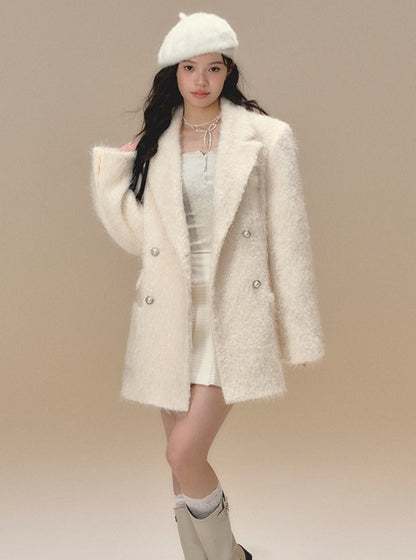 Loose woolen coat