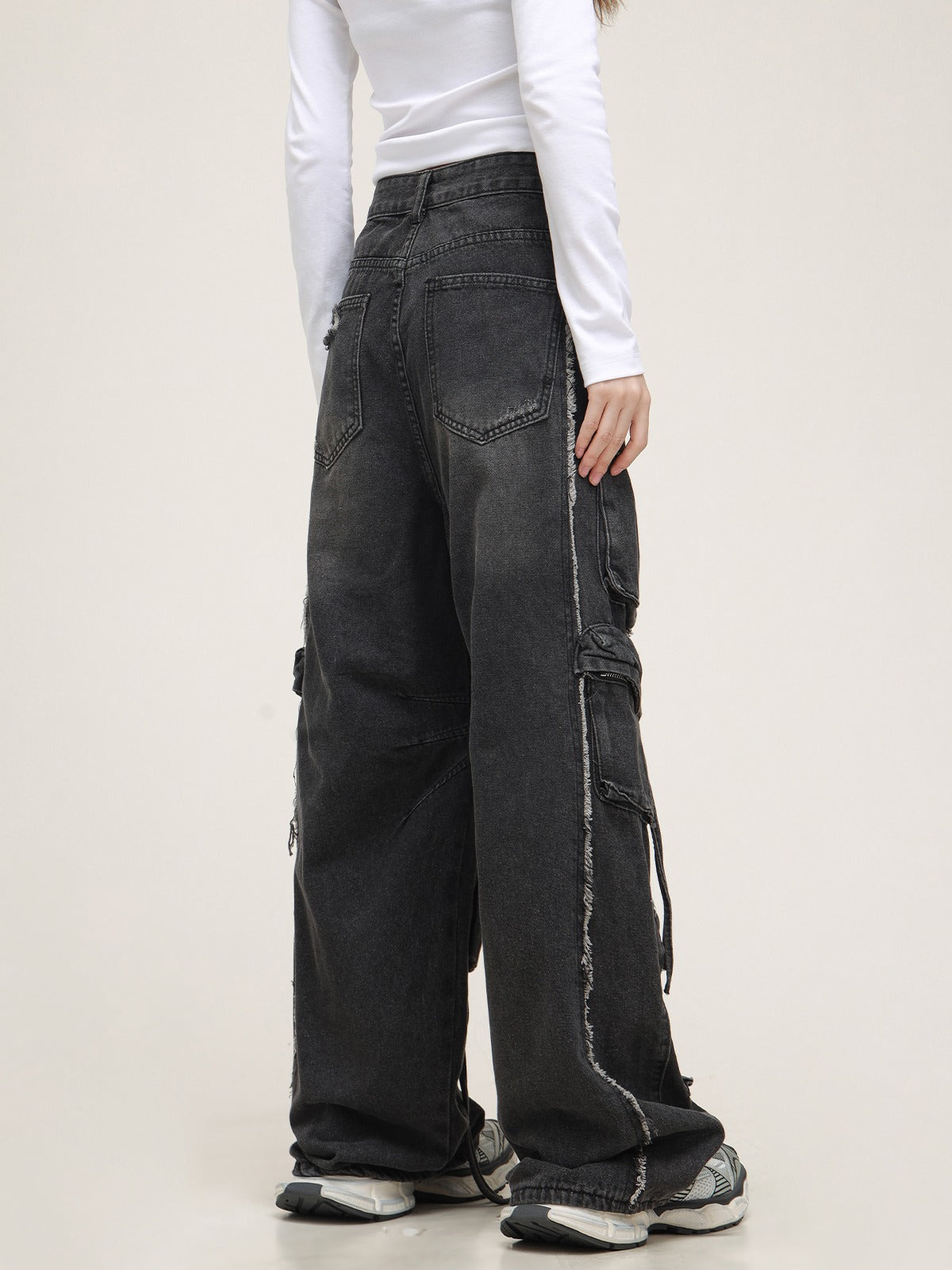 American Retro Multi-Pocket Jeans Pants