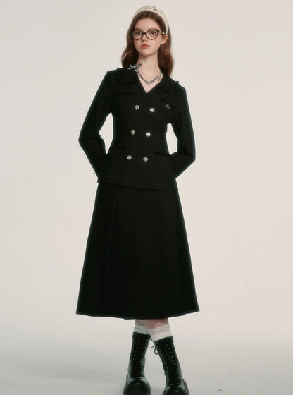 Vintage pleated skirt suit set