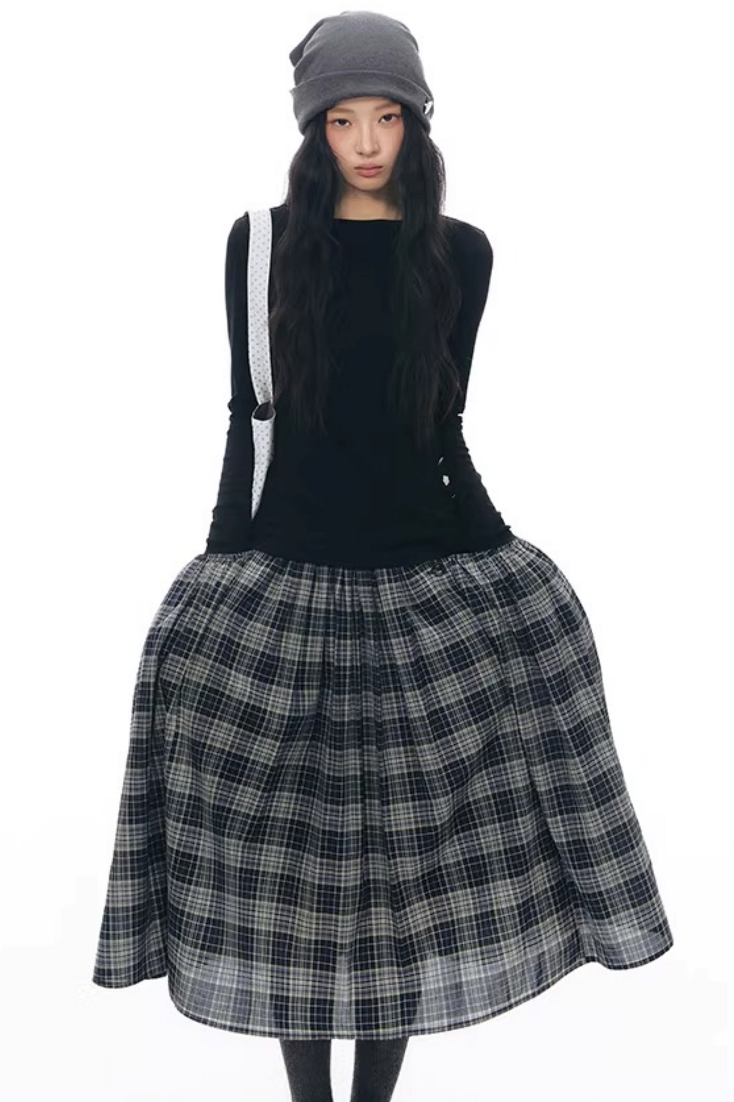 와플 니트 버튼 모자