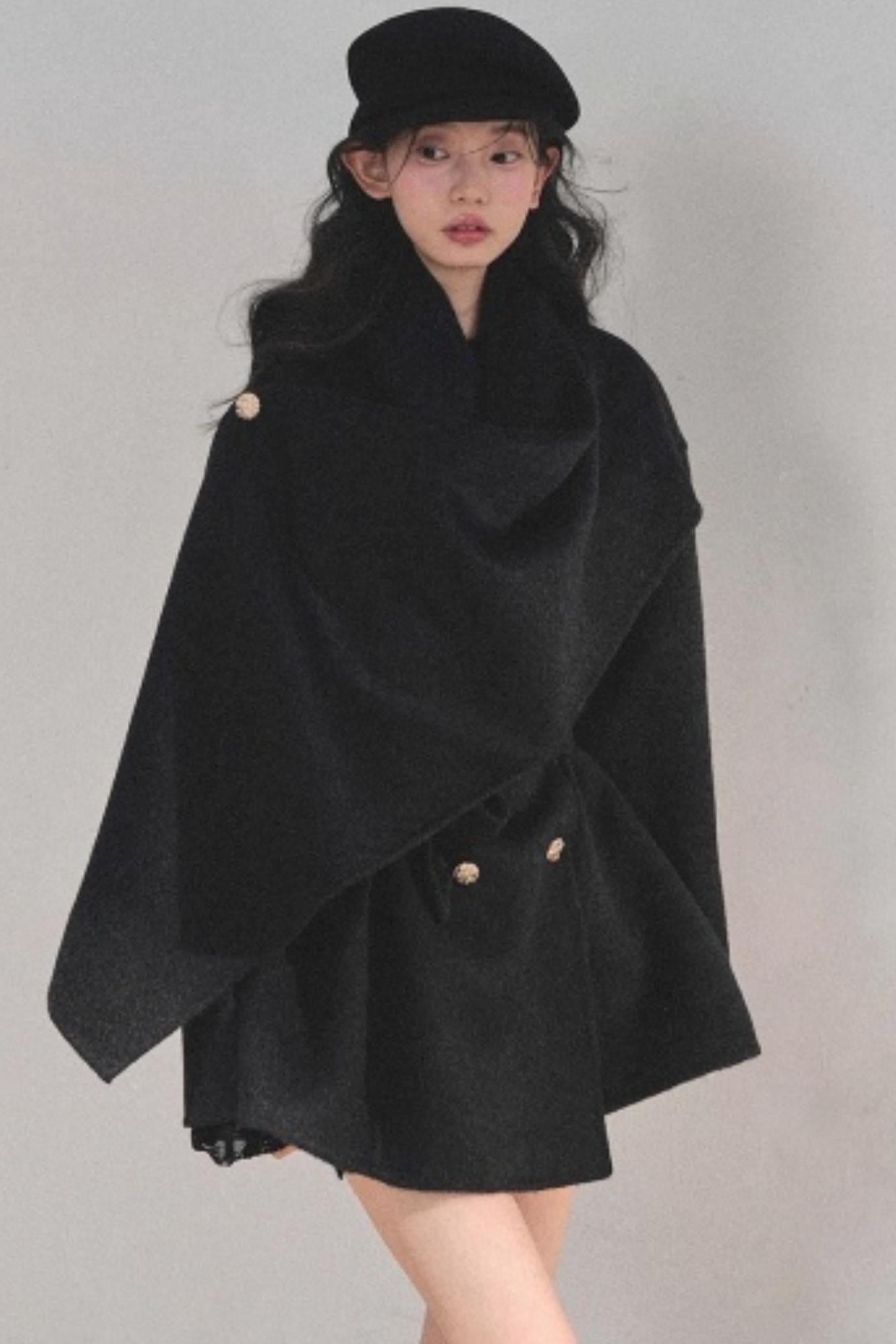 Winter Plaid Wool Coat