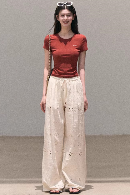 Embroidered Pure Cotton Pants