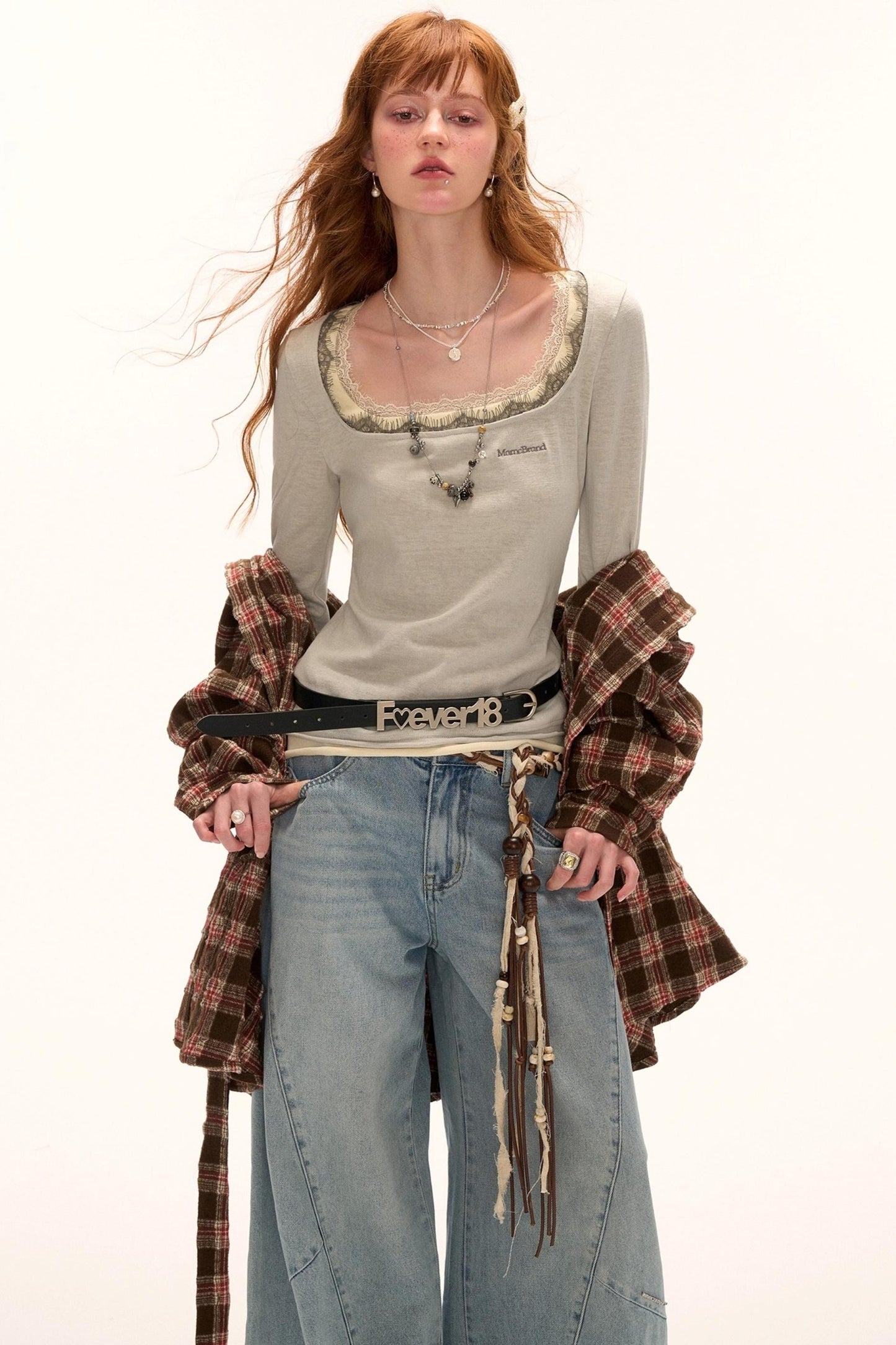 Lace Layered Long Sleeve T-Shirt