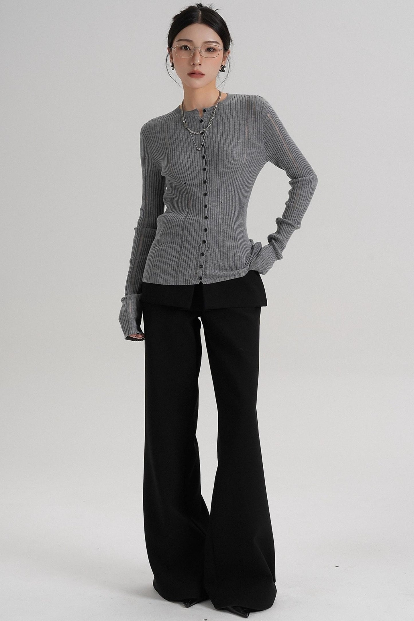 Slimming Long Sleeve Knit Top