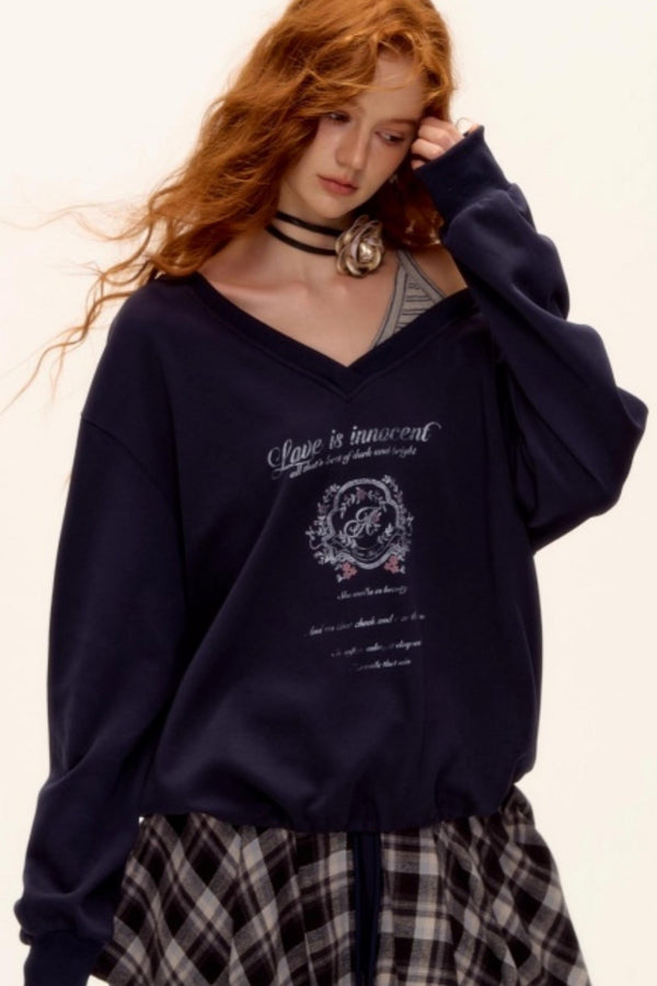 Asymmetrical Striped Patchwork Sweatshirt Set-Up