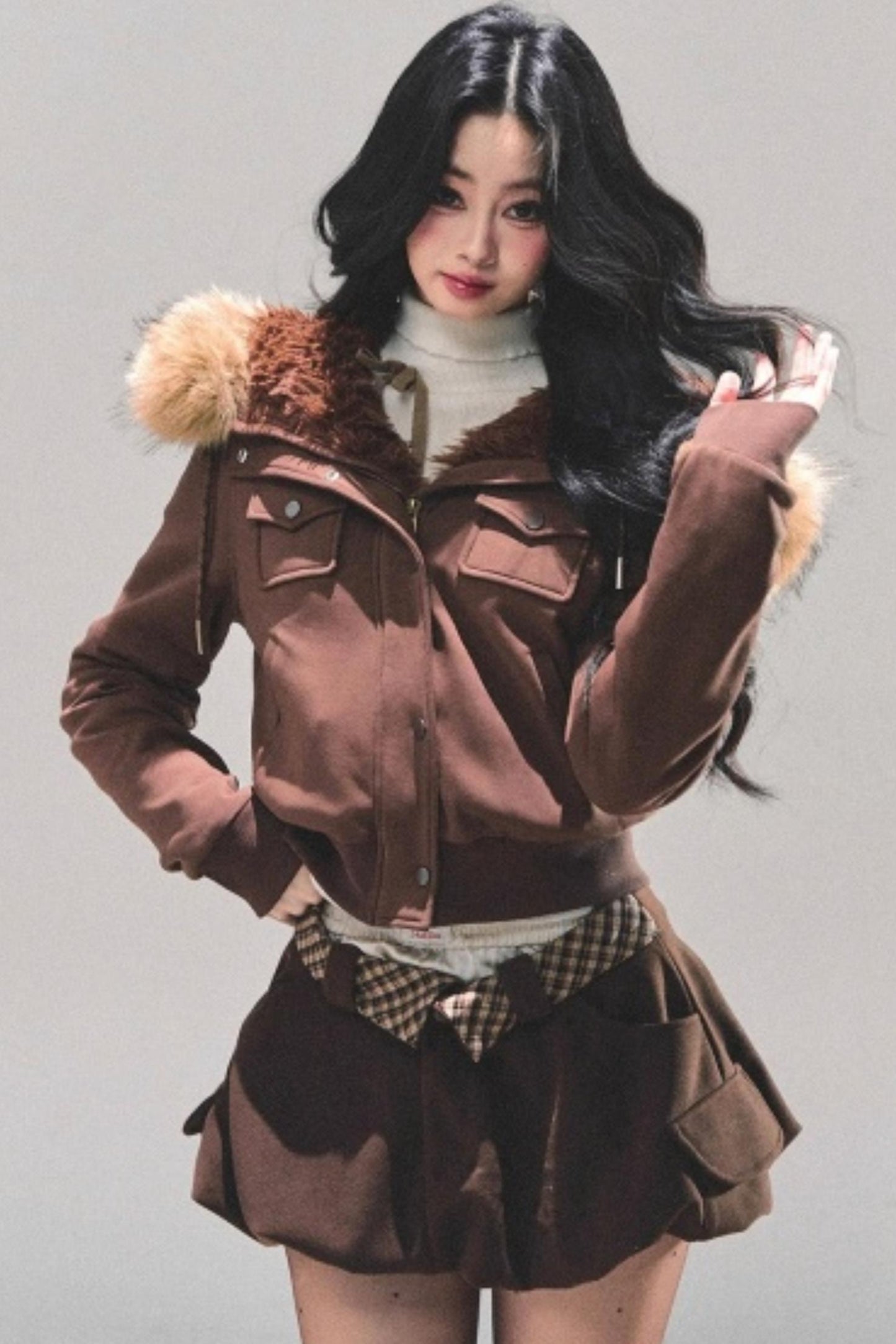 Hooded Faux Fur Winter Coat