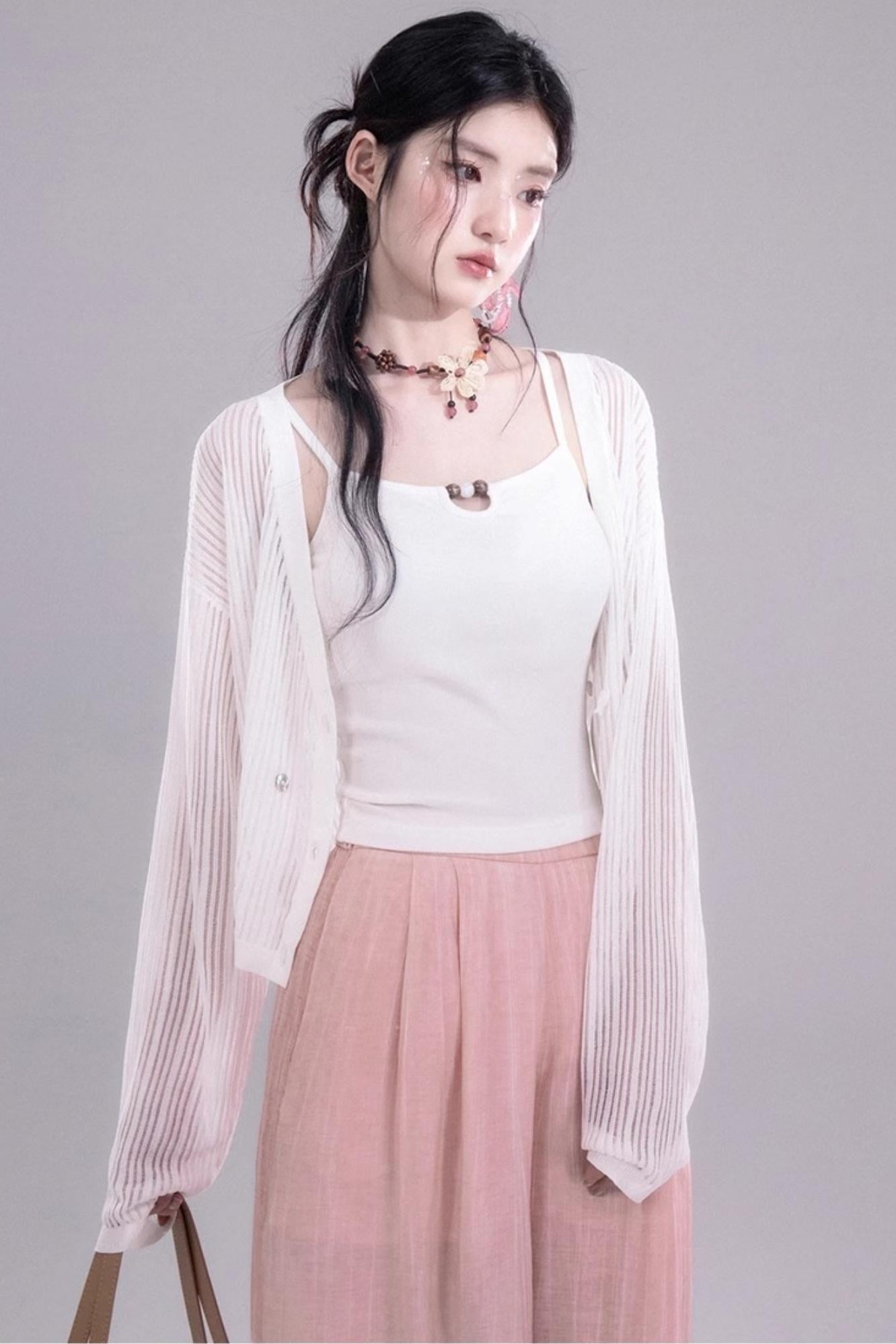 Blossom Breeze Ruffle Sleeve Tie Set-Up