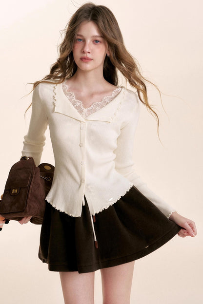 Fragrant Chocolate Wool A-Line Skirt