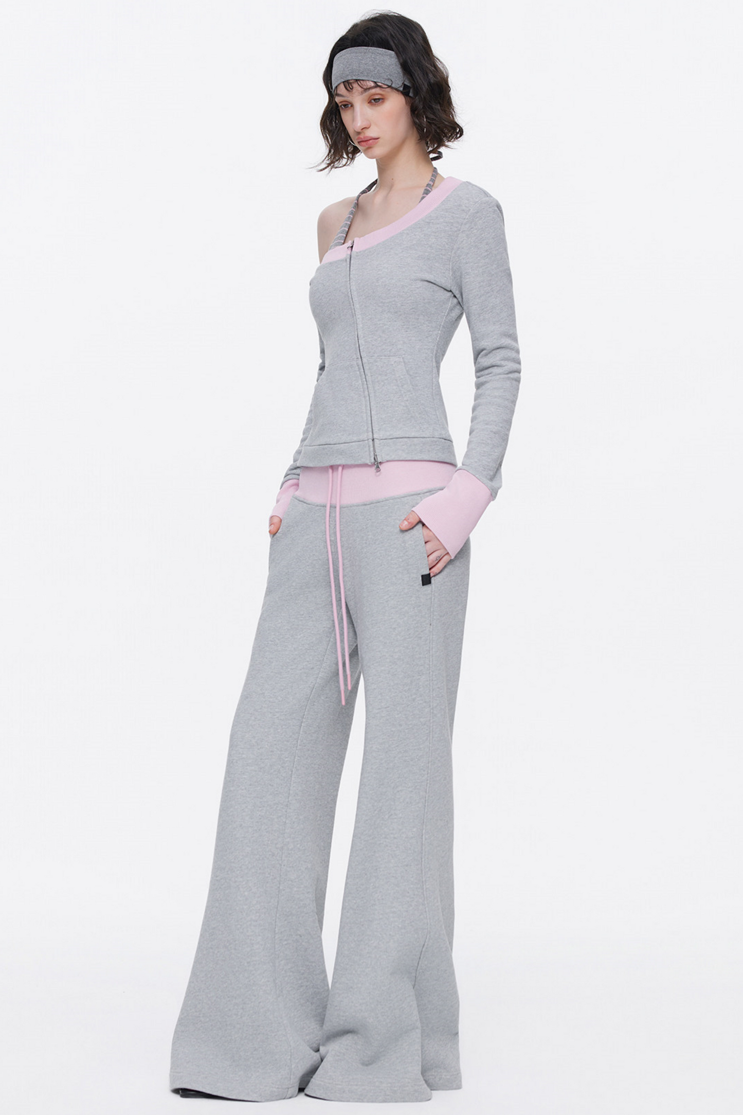 One-Shoulder Color-Blocked Top Set-Up