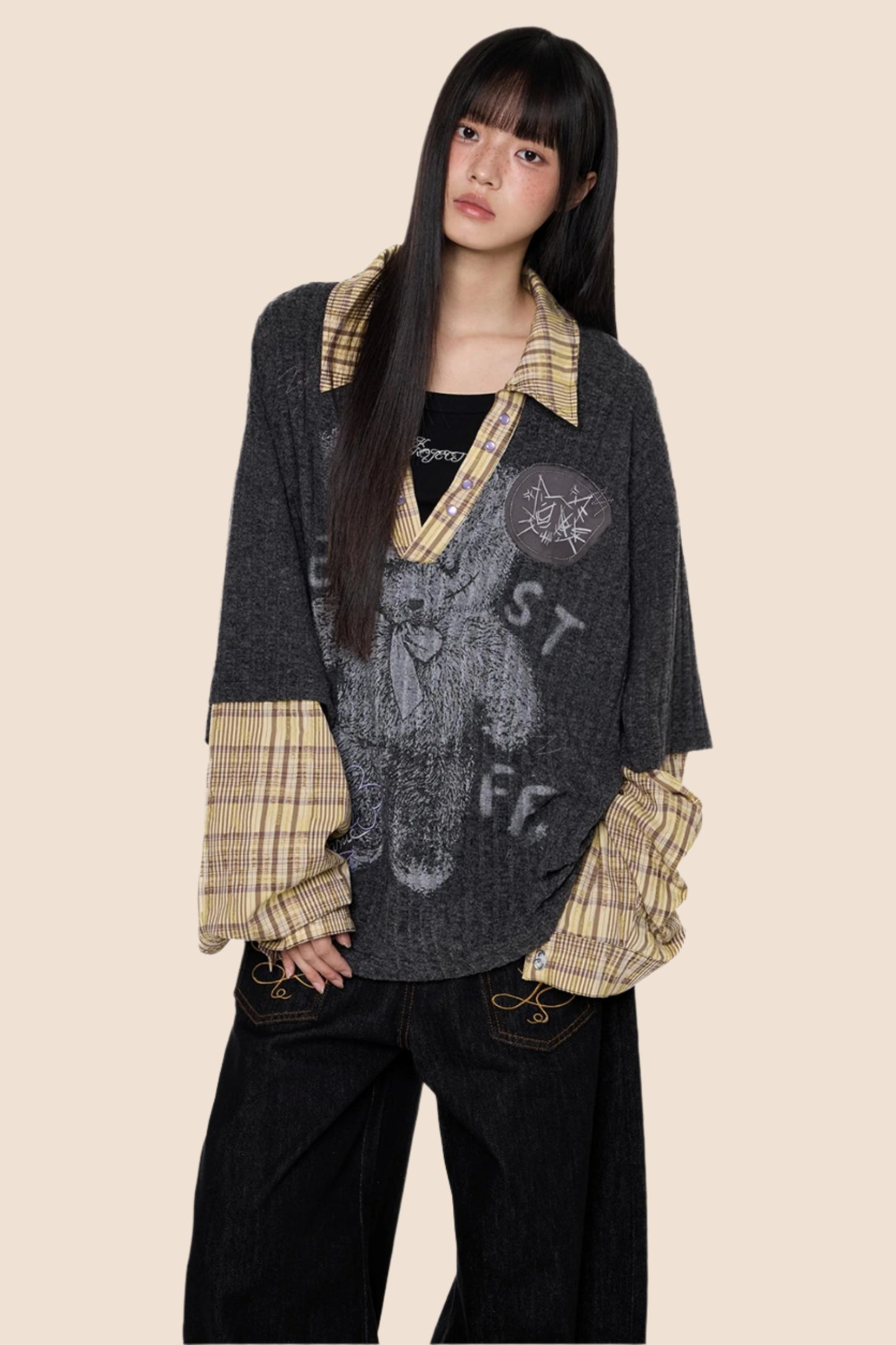 Graphic Knit Polo Shirt