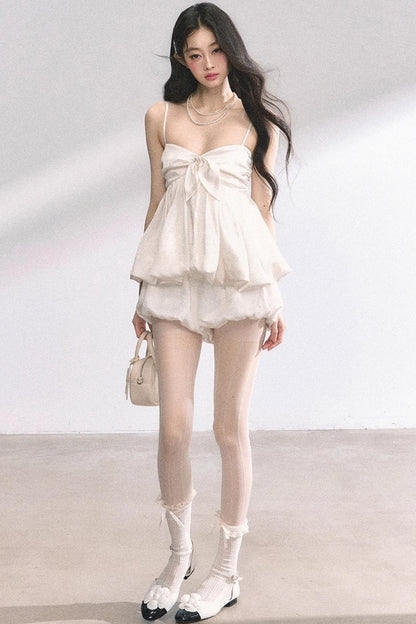 Floral Strap Two-Piece Summer Skirt Set-Up