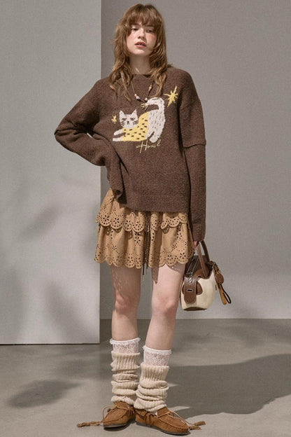 Cascading Vintage Short Skirt