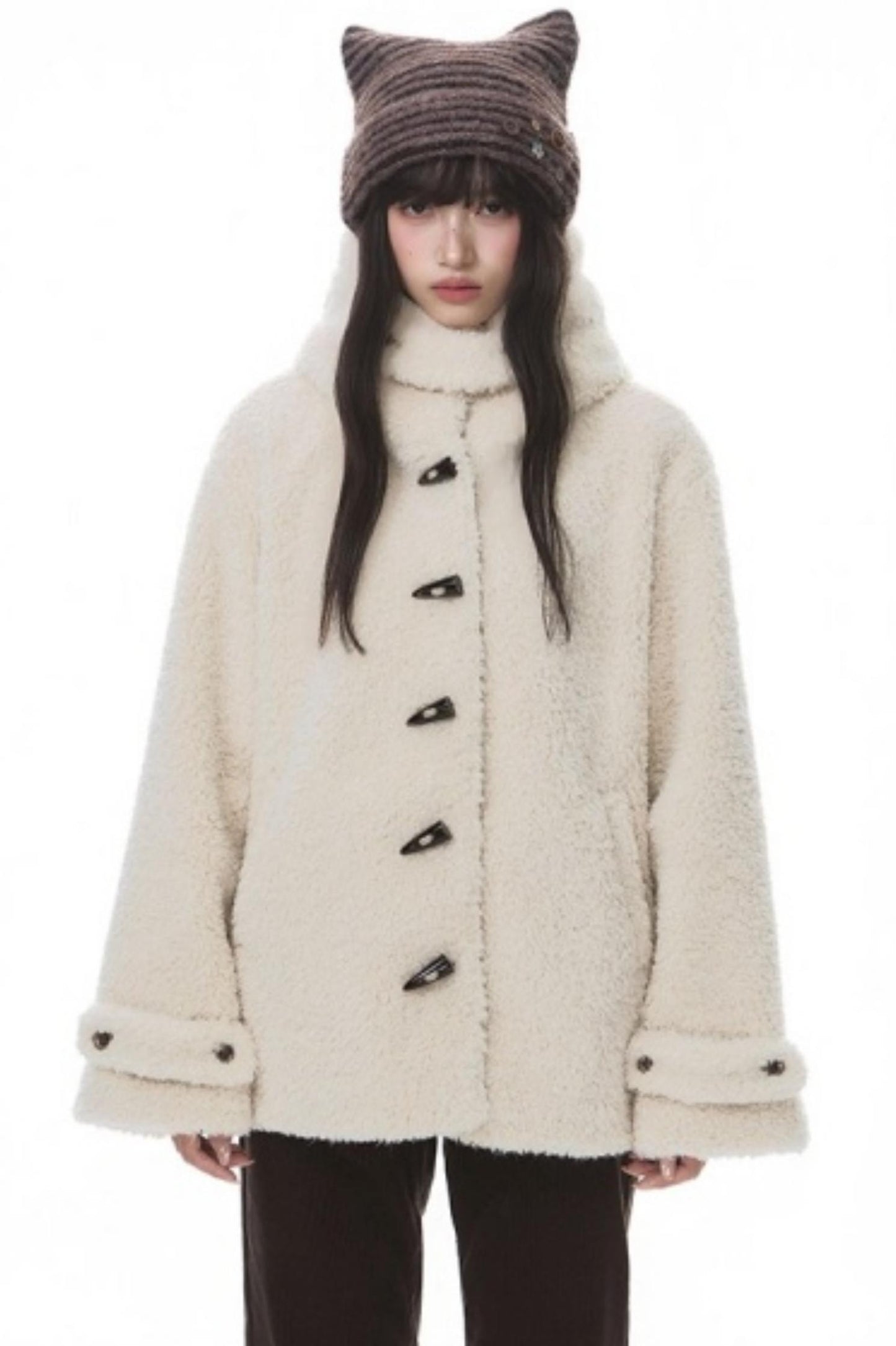 Cozy Hooded Lamb Wool Jacket