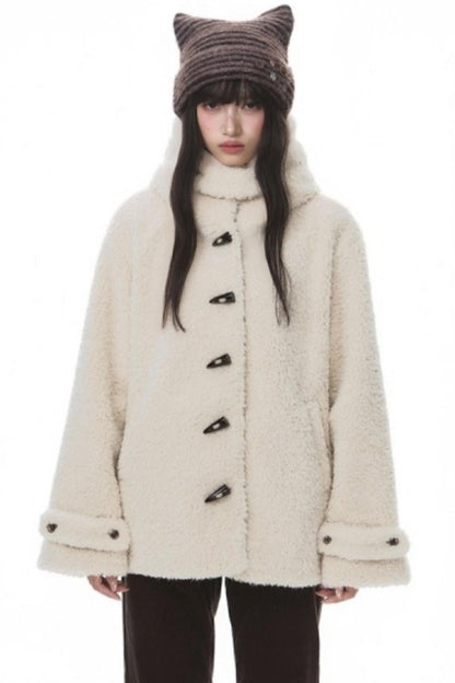 Cozy Hooded Lamb Wool Jacket