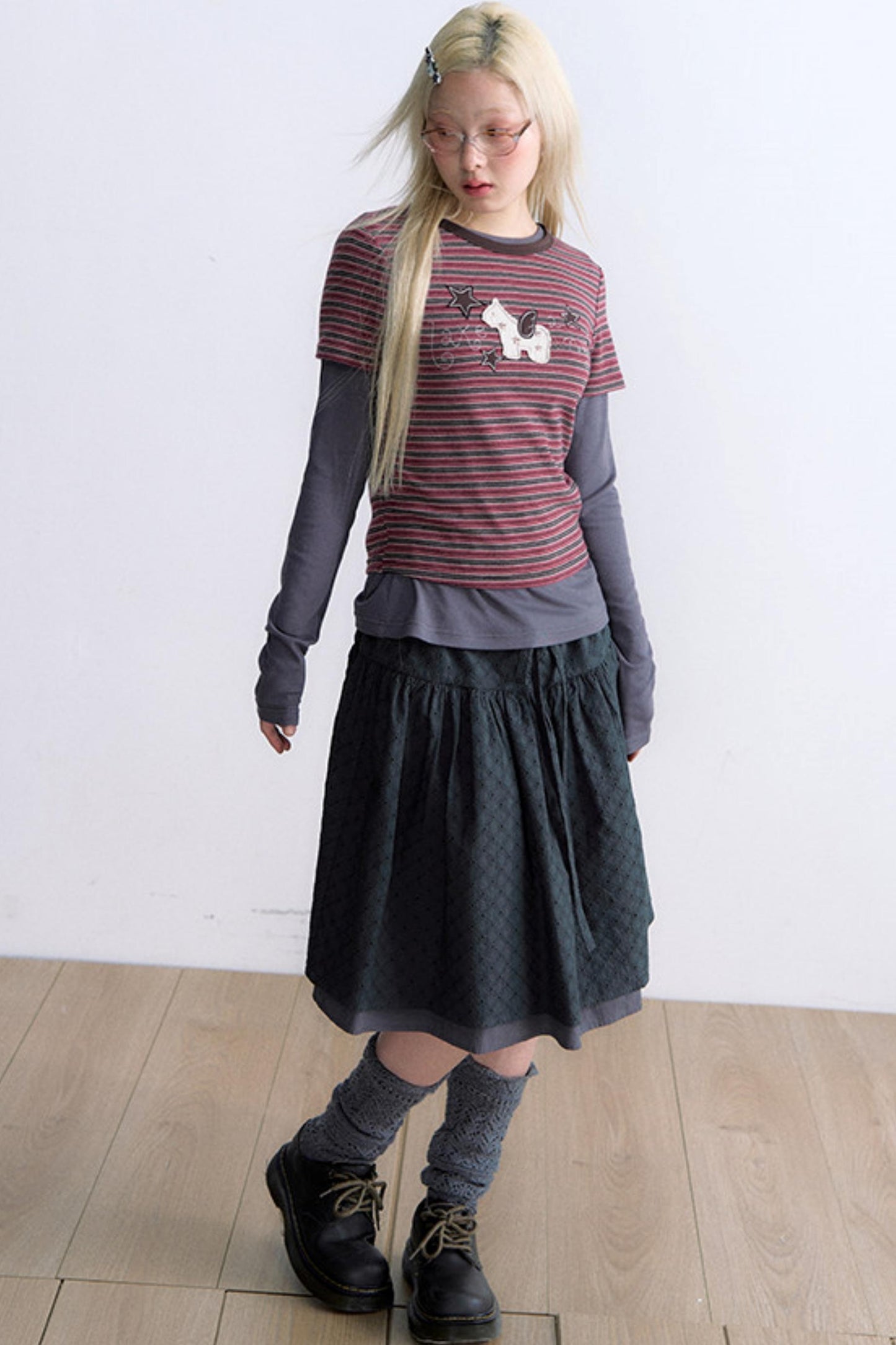 T-Shirt mit Pony-Applikation und Stickerei