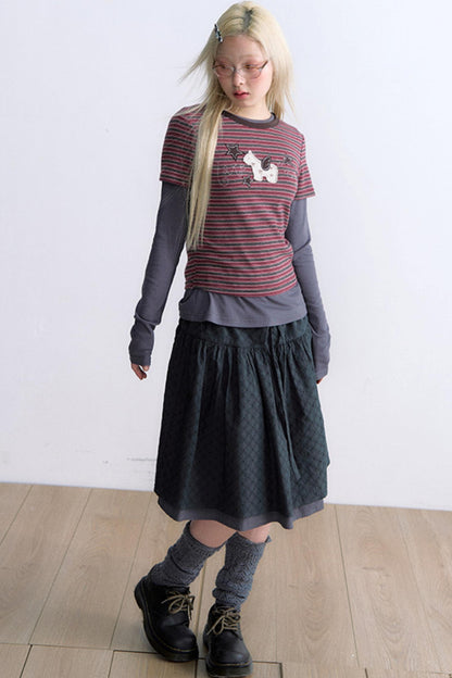 T-Shirt mit Pony-Applikation und Stickerei