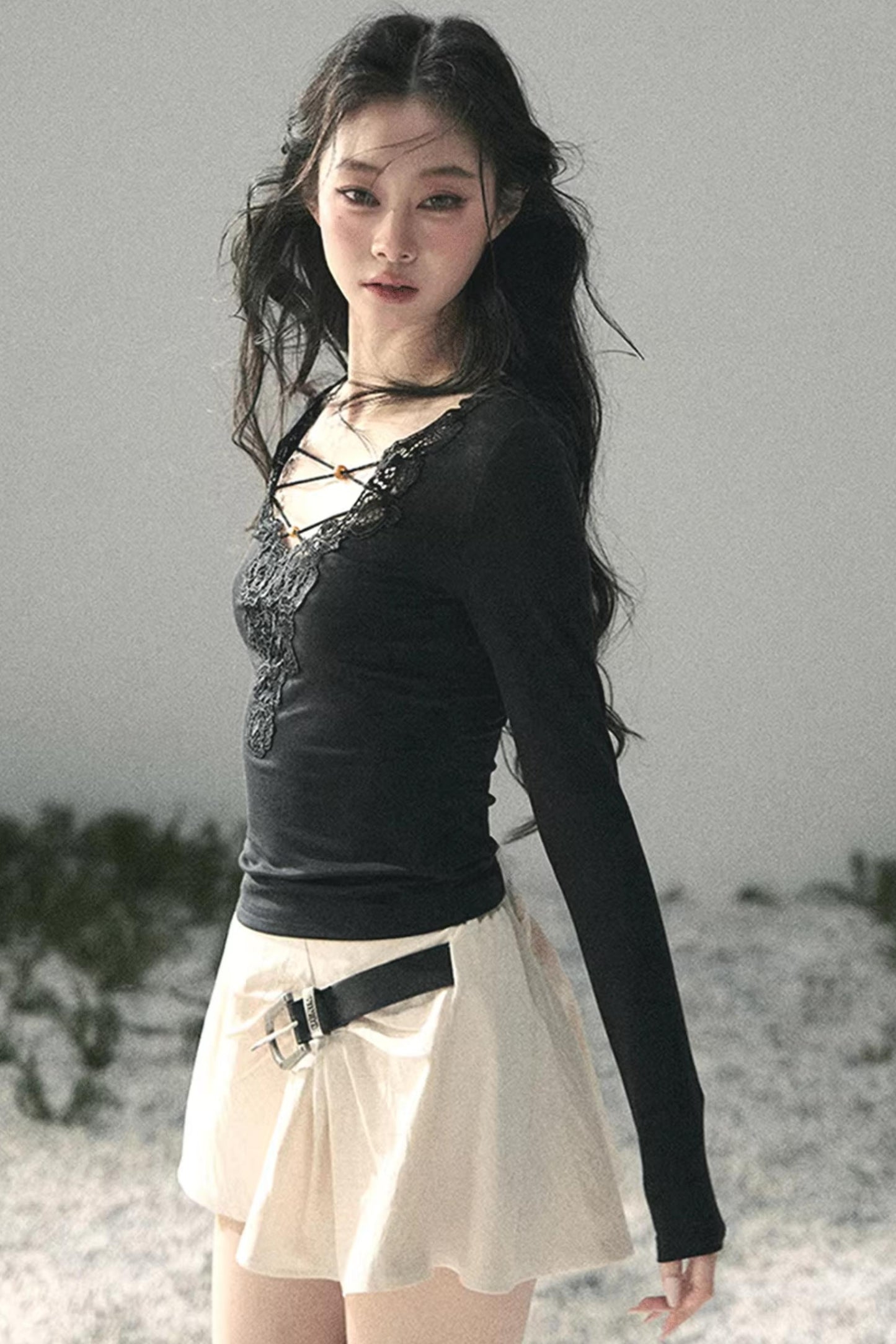 Lace V-Neck Summer Top