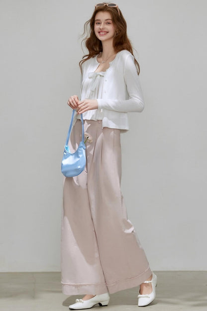 Cropped Cardigan Camisole Knit Set-Up