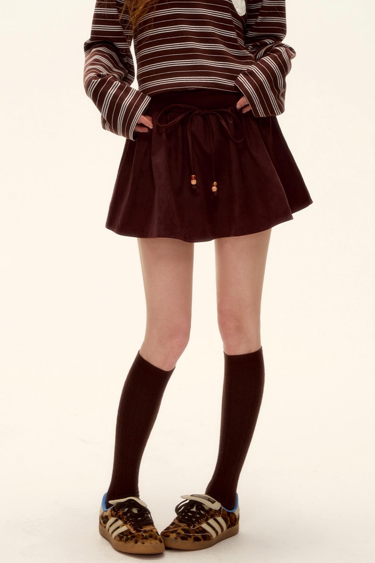 Beaded Suede Puffy Skirt