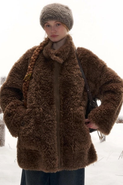 Reversible Suede Stand Collar Jacket