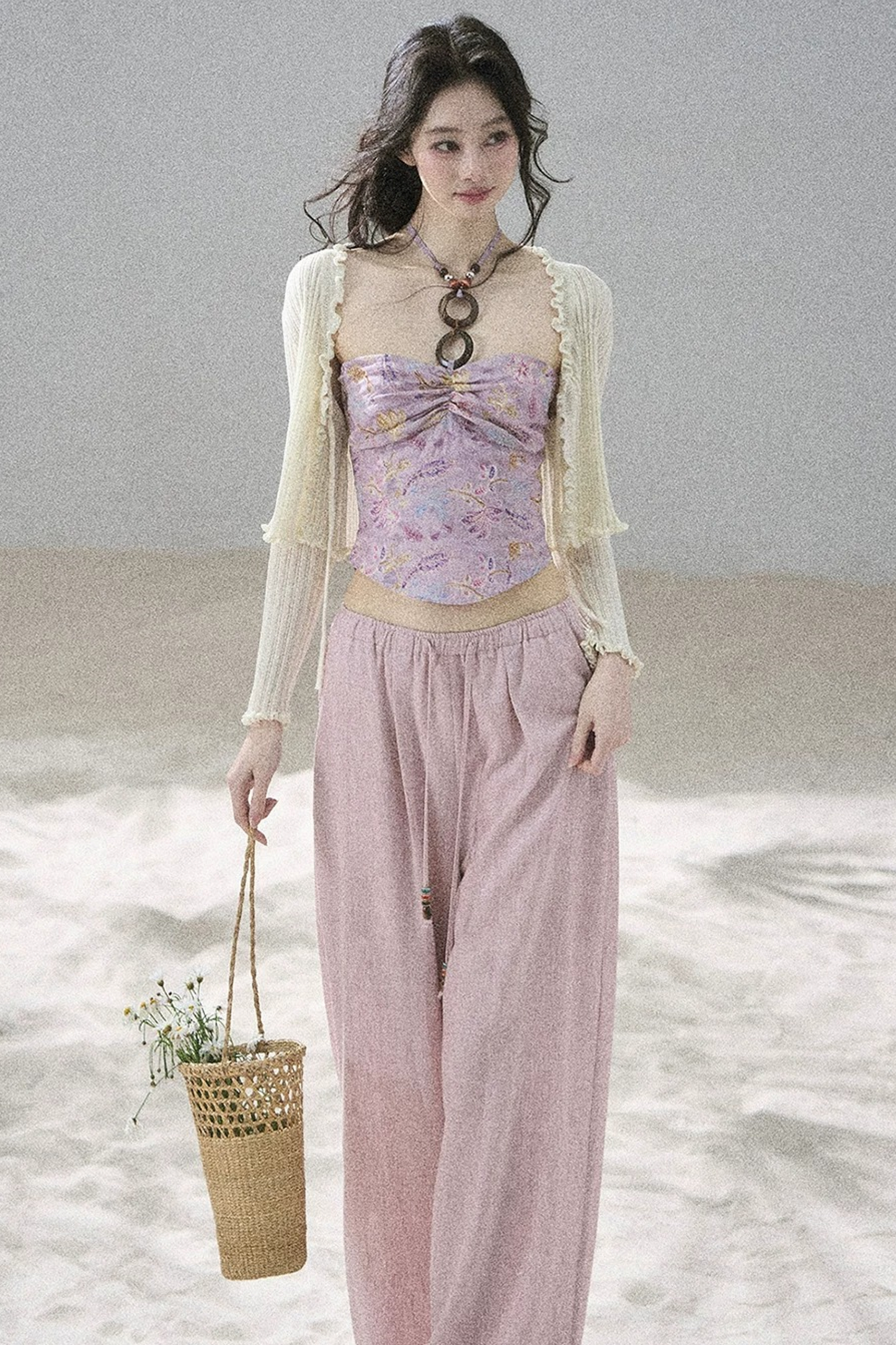 Monet's Water Lilies Embroidered Top