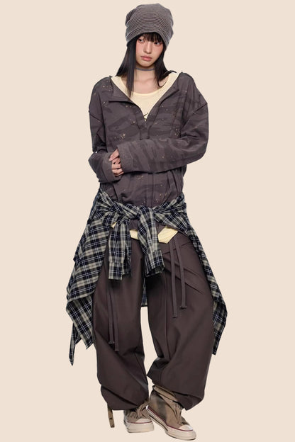 Blouse V-Cou Retro Camouflage