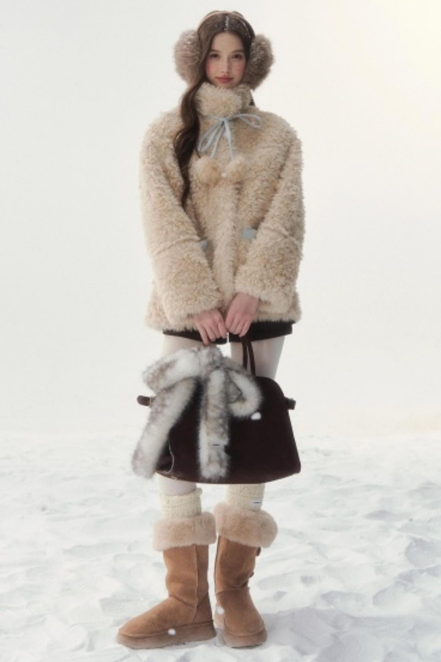 Pink and Blue Reversible Fur Coat