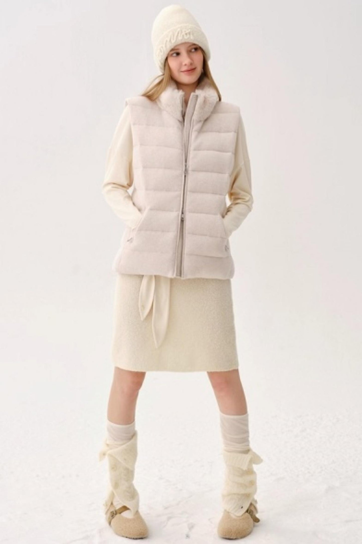 Retro Wool Blended Cardigan Set-Up