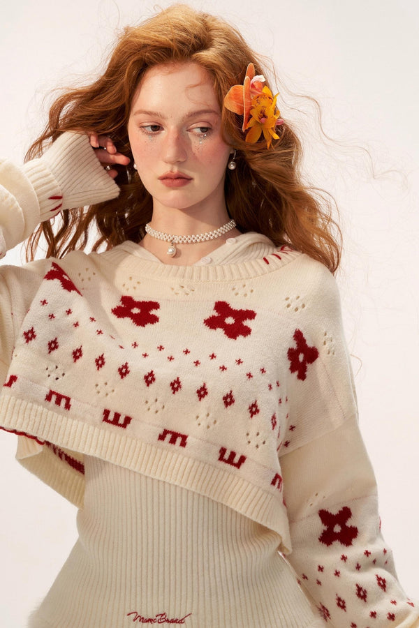 Star Jacquard Sweater Top Set-Up