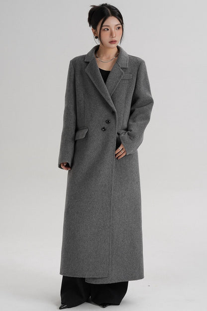 Reversible Long Shoulder Wool Coat