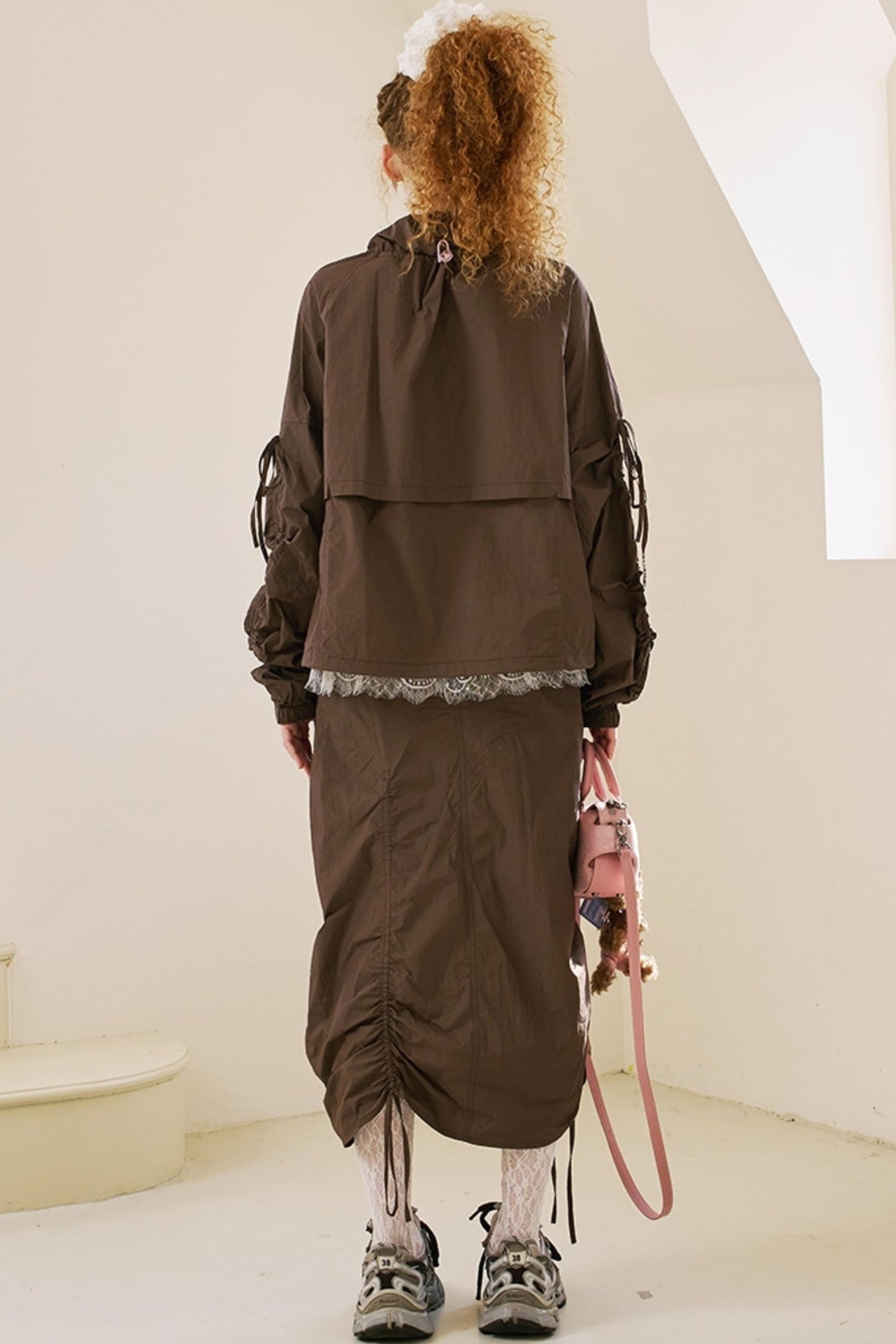 Versatile Color-Block Jacket Skirt Set-Up