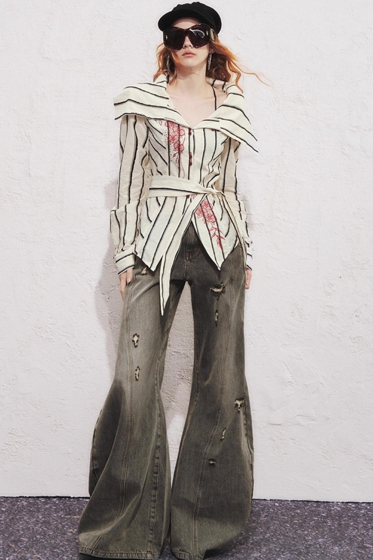 Split Sickle Pocket Heavy Jeans