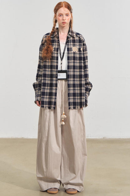 Wide-Leg Scimitar Pants