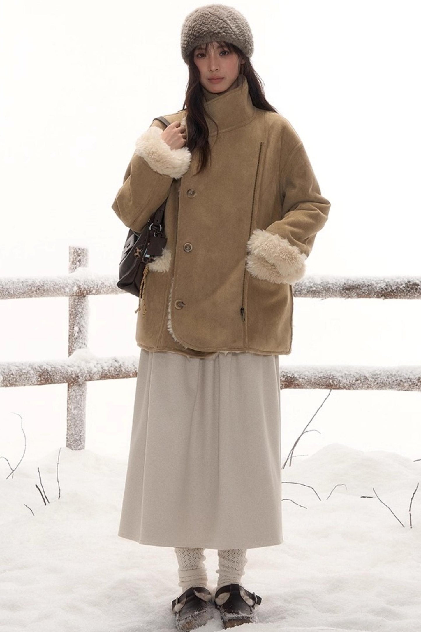 Reversible Leather Fur Coat