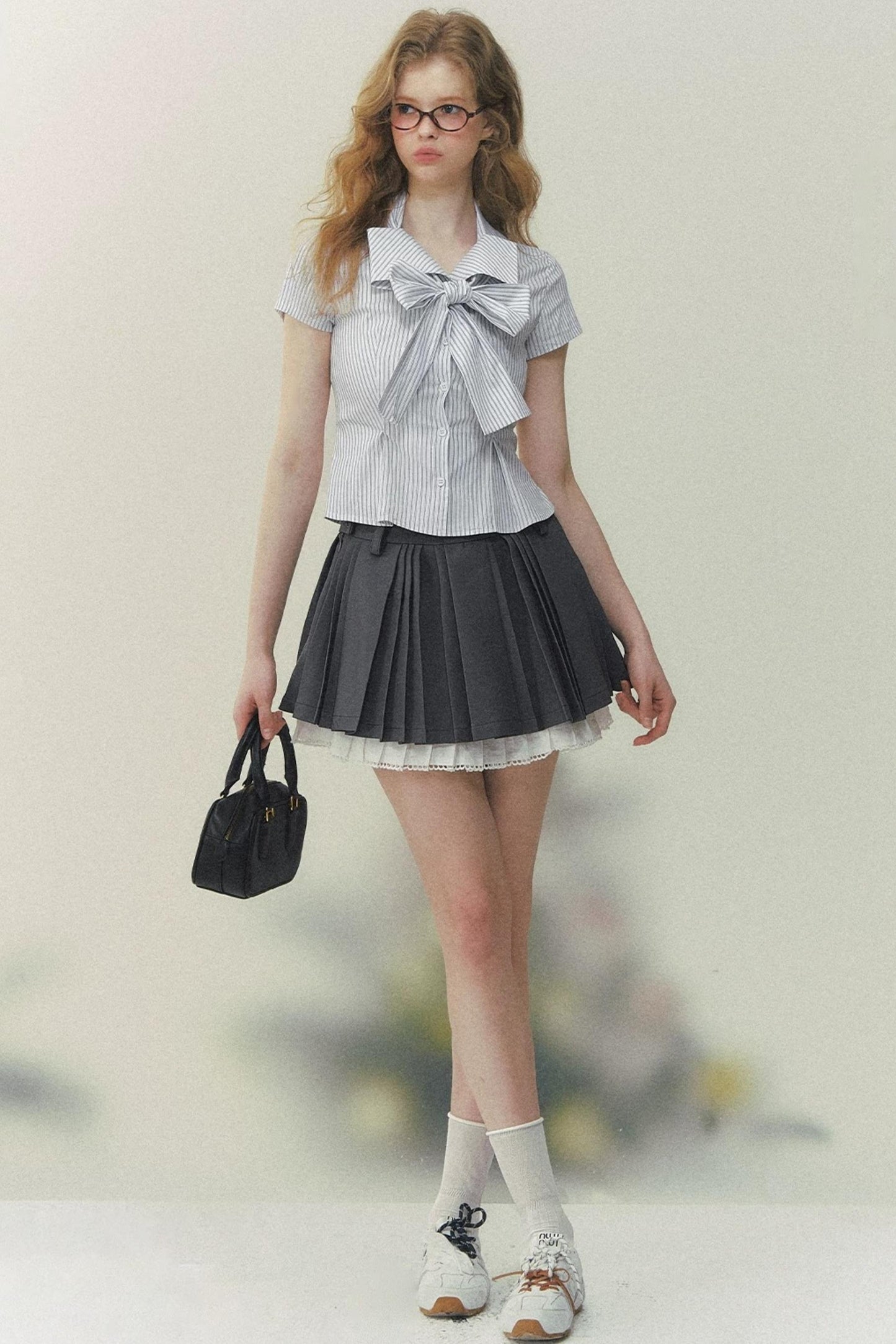 Art Girl Striped Bow Blouse