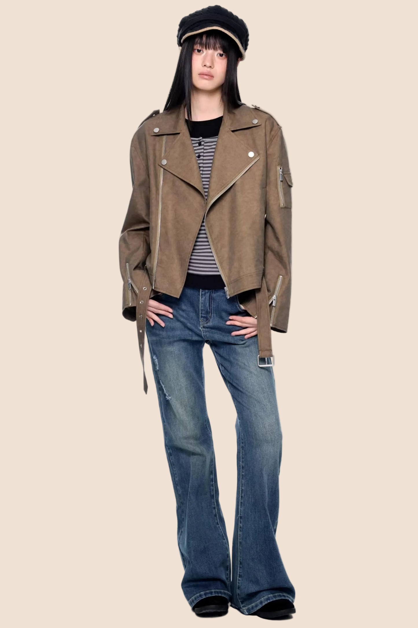 Deconstructed Zipper Retro Jacket