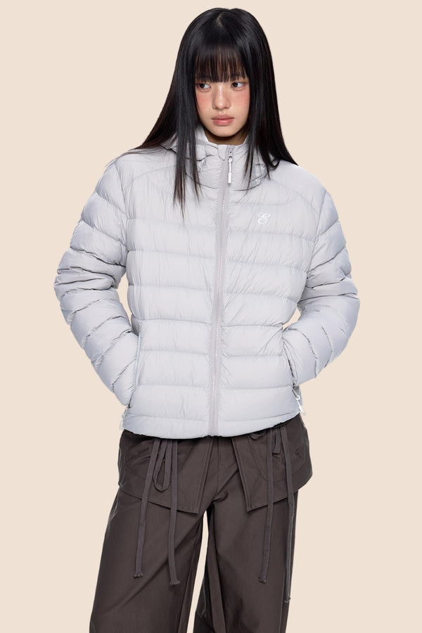 White Duck Down Hooded Jacket