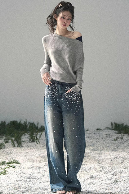 The Ashes Schulterfreies Strick-Oberteil