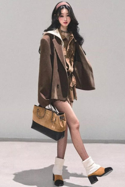 Cowhide Velvet Winter Dress