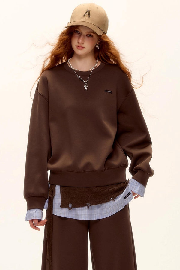 Plaid Patchwork Knit Sweater Set-Up