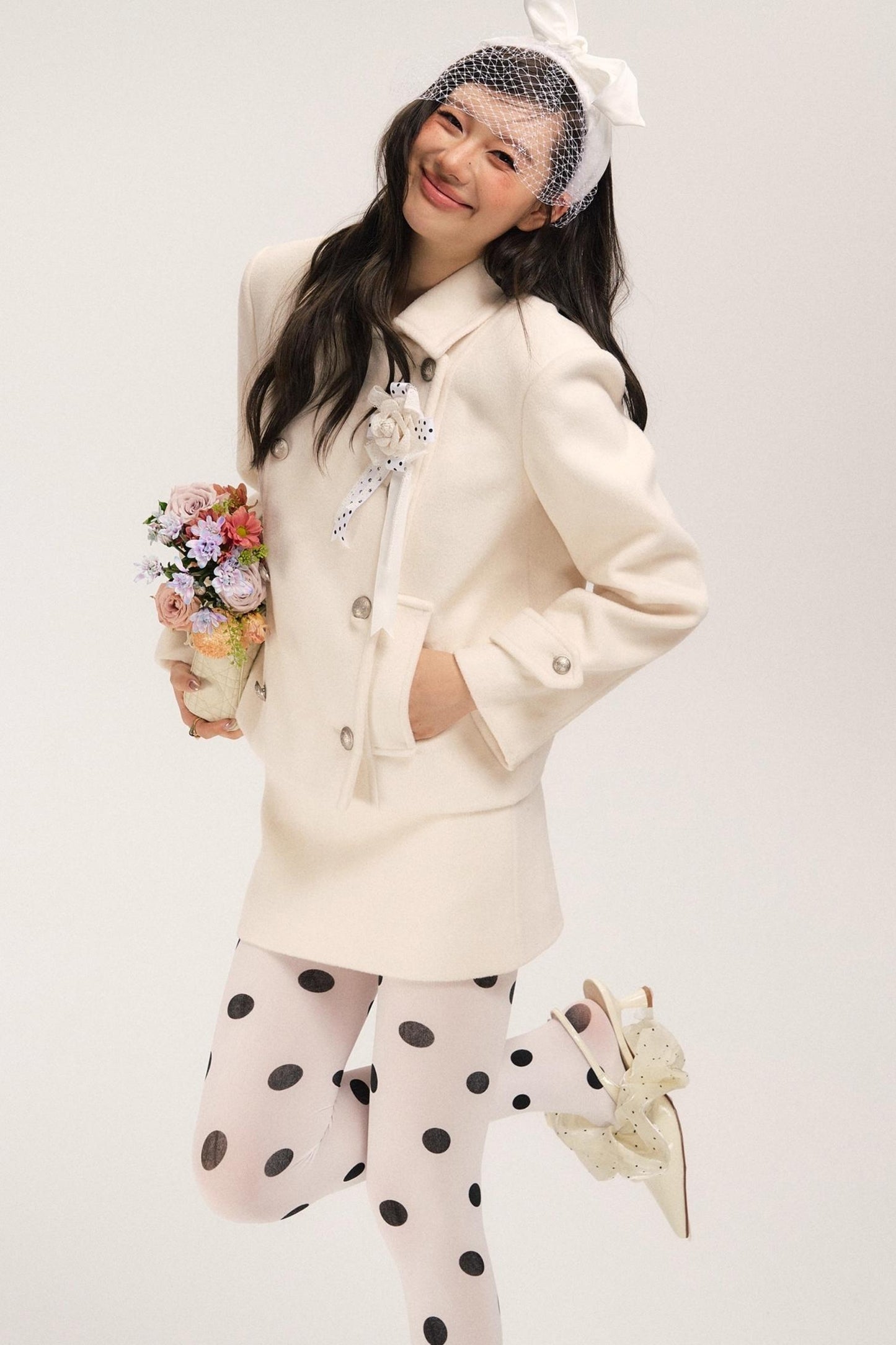 Flight Diary Woolen Jacket & Skirt Set-Up