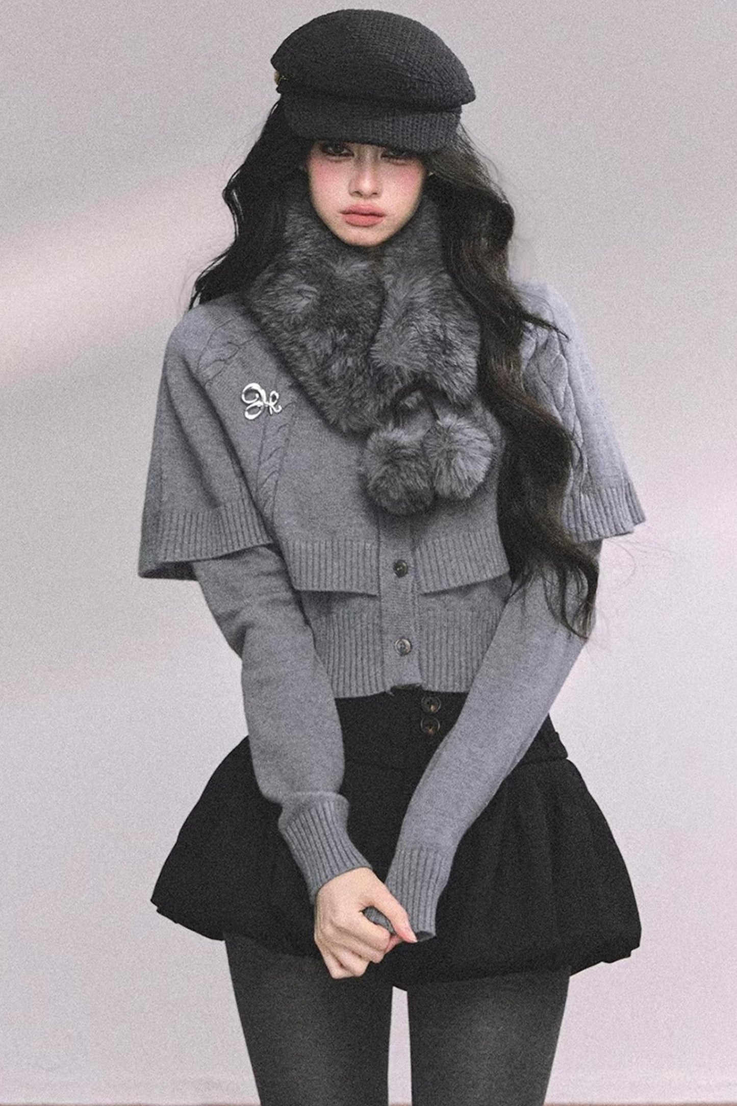 Cable Knit Cape Sweater