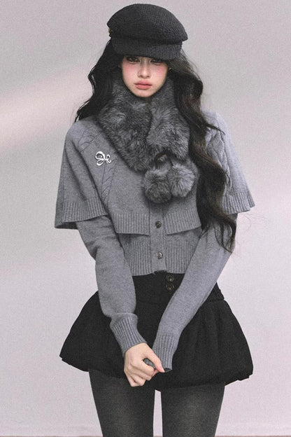 Cable Knit Cape Sweater