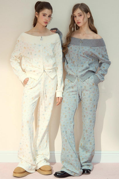 One-Shoulder Sweater With Trousers Set-Up