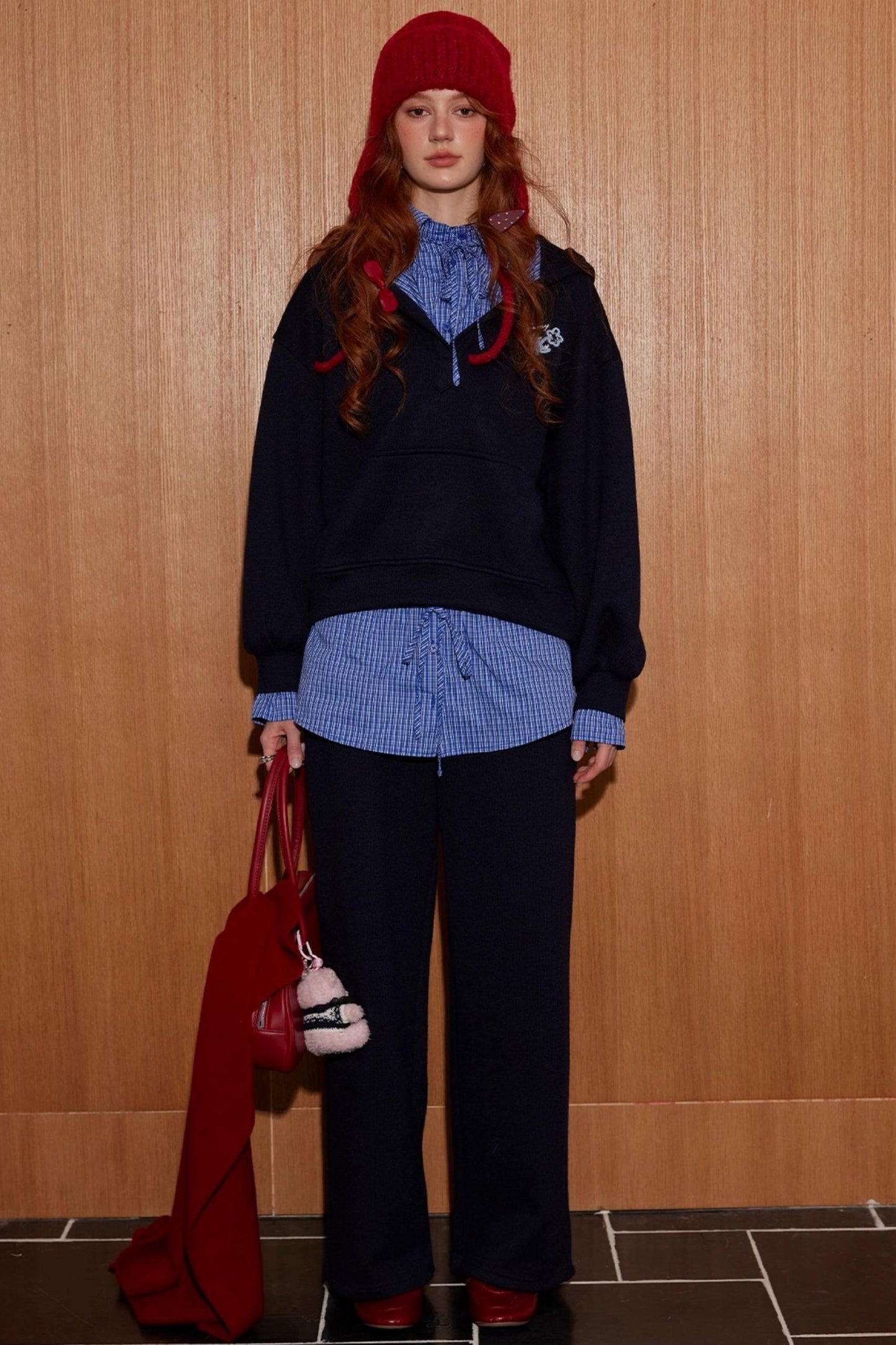 Plaid Mini Skirt Top With pants Set-Up